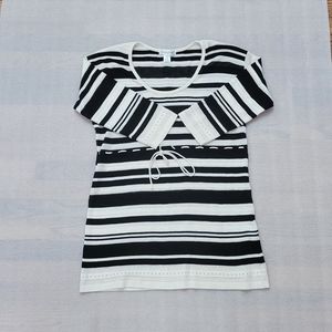 Women’s Motherhood Maternity 3/4 sleeve striped black & white shirt size Medium.